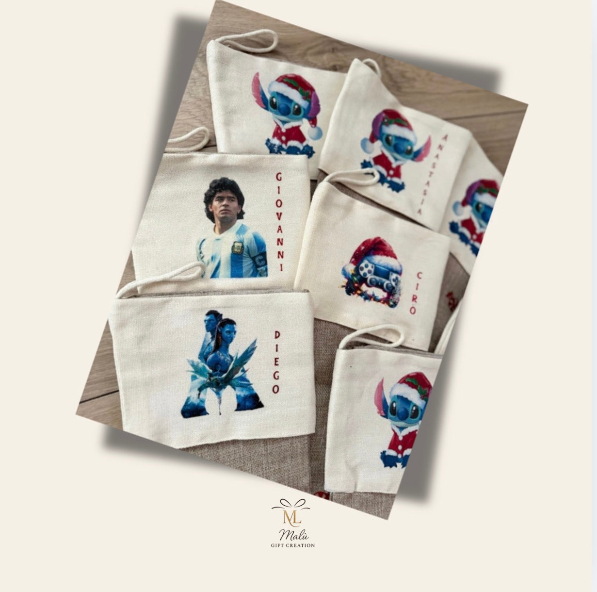 Personalisiertes Jutesäckli mit Name – Geschenkbeutel individuell