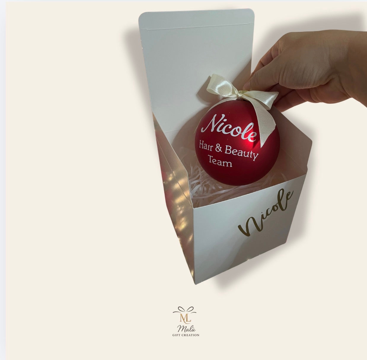 Personalisierte Weihnachtskugel mit Name