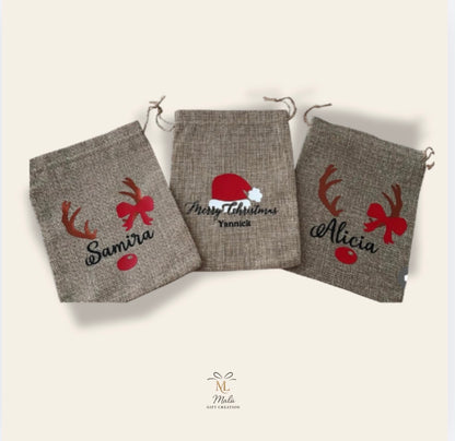 Personalisiertes Jutesäckli mit Name – Geschenkbeutel individuell
