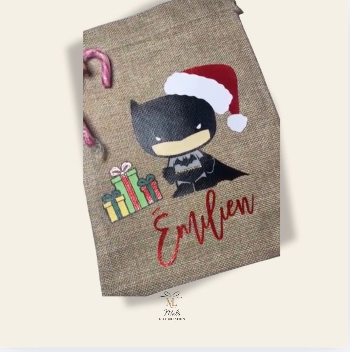 Personalisiertes Jutesäckli mit Name – Geschenkbeutel individuell