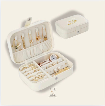 Personalisierte Schmuckbox aus Samt & Kunstleder