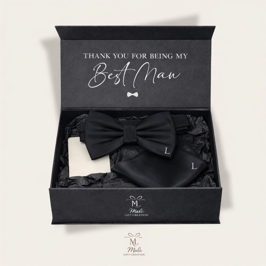 Fliege mit Stecktuch für Bräutigam & Trauzeugen – Personalisiert