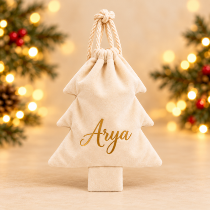 Personalisiertes Tannenbaum-Säckli aus Samt