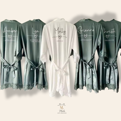 Bridesmaid Morgenmantel aus Satin