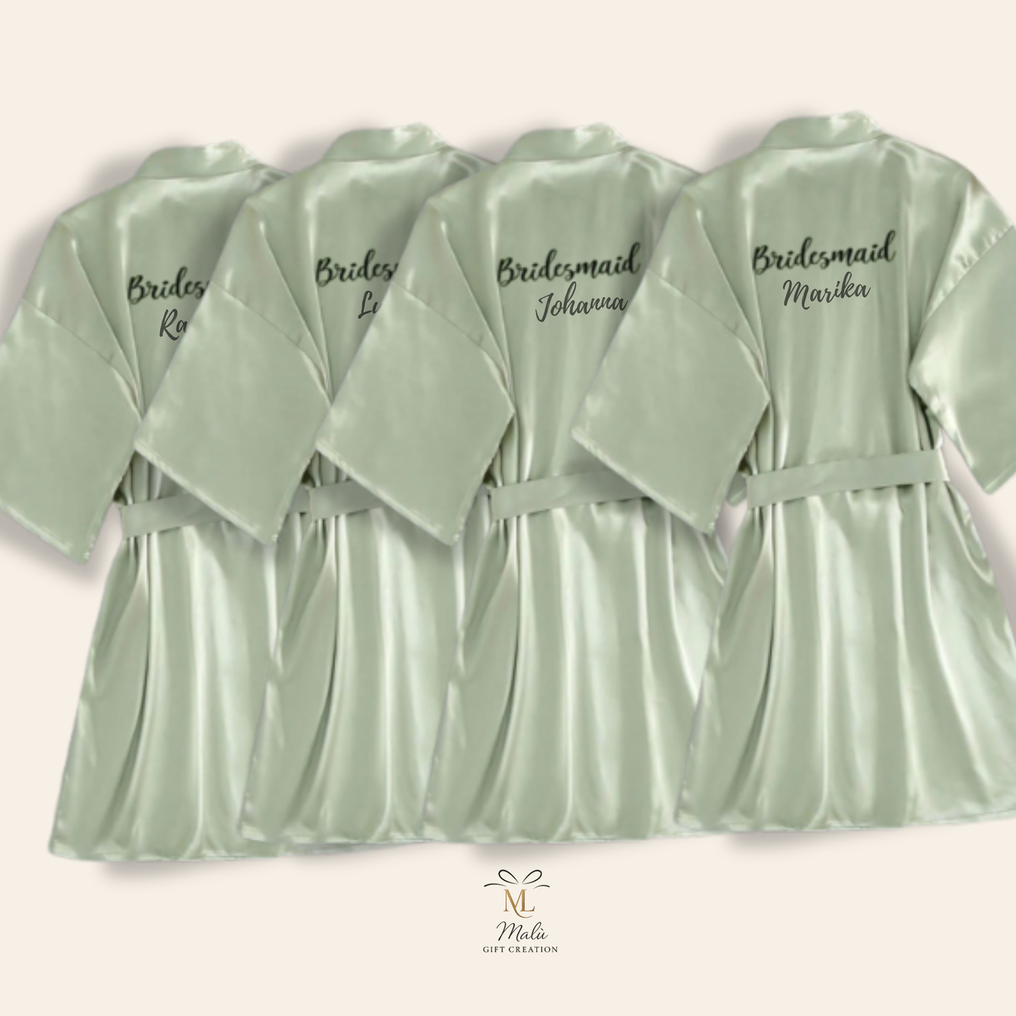 Bridesmaid Morgenmantel aus Satin