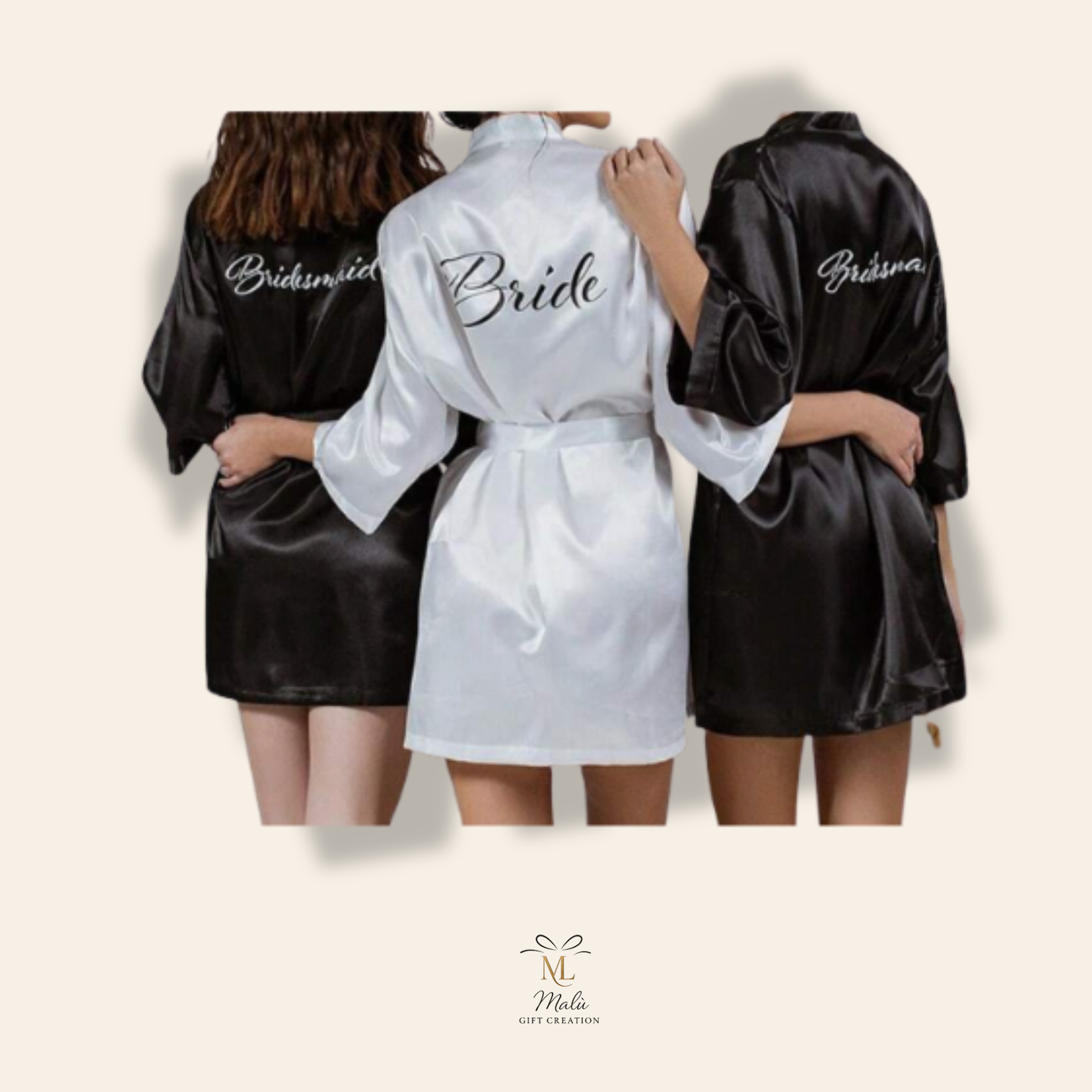 Bridesmaid Morgenmantel aus Satin